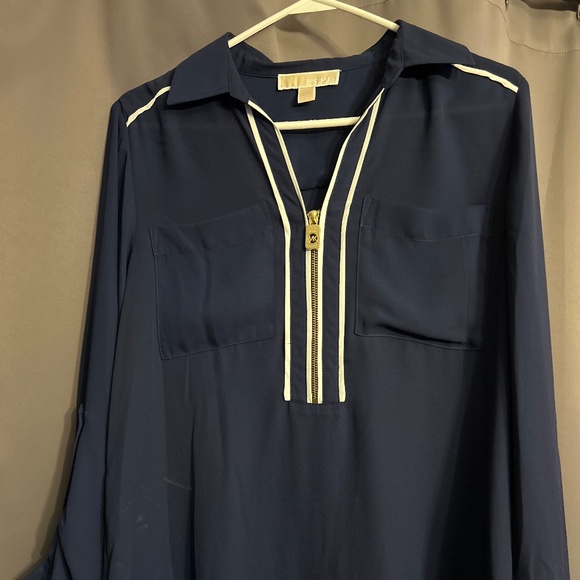Michael Kors 1/2 Zip Blouse - Picture 1 of 3